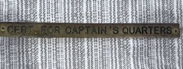Vintage Brass Plaque Nautical Ship Sign Plate Cert For Captain’s Quarter... - £27.36 GBP