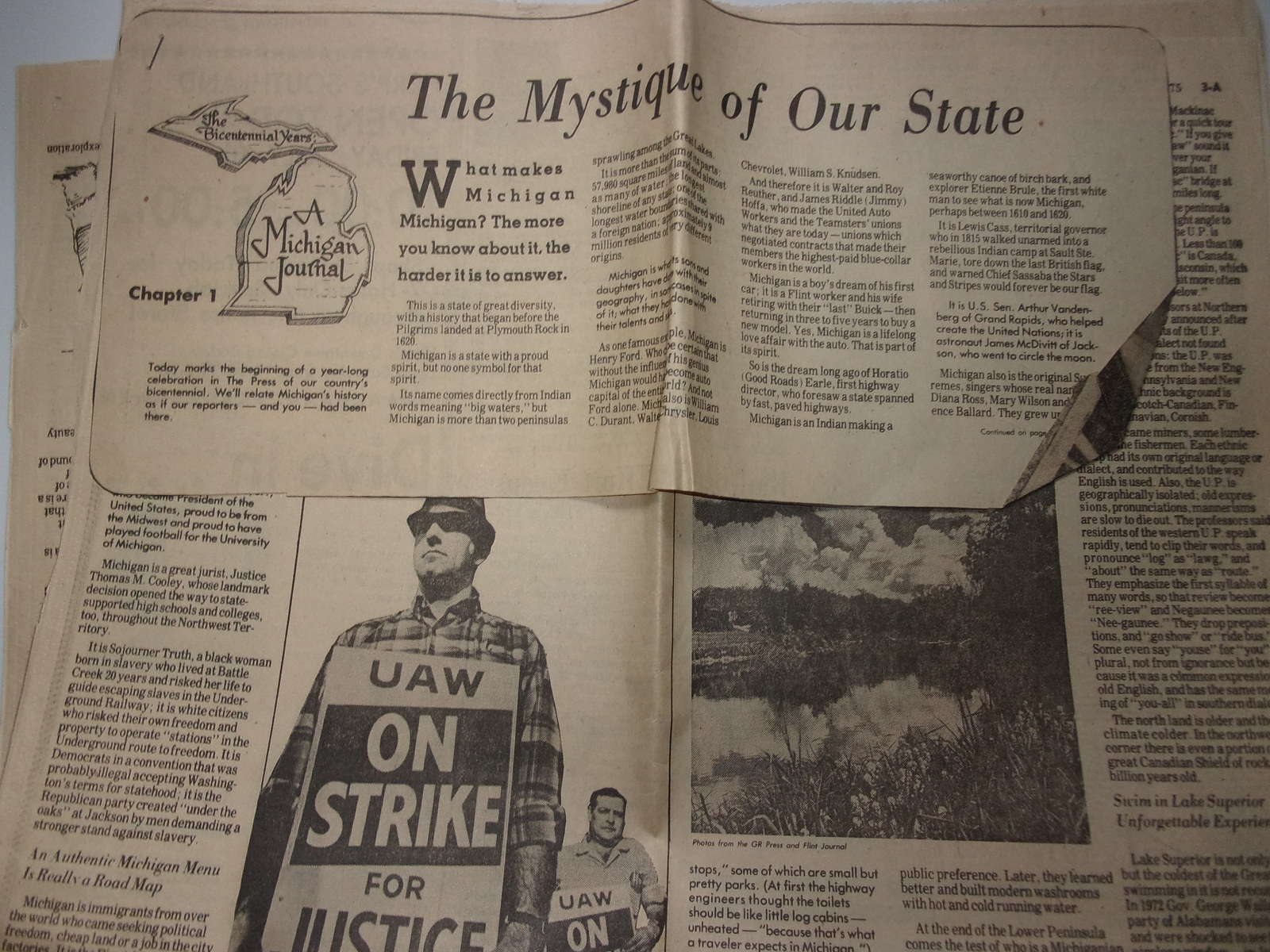 The Grand Rapids MI Press The Mystique Of Our State The Bicentennial Yea... - $2.99