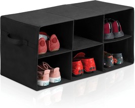 Freestanding Shoe Organizer No Tools Needed, 6 Large Sections,, Foldable Straps. - $32.93