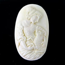 Old Cameo Carving Goddess With a Lamb (Lamb of God?) 50% Off Closeout! - £13.41 GBP