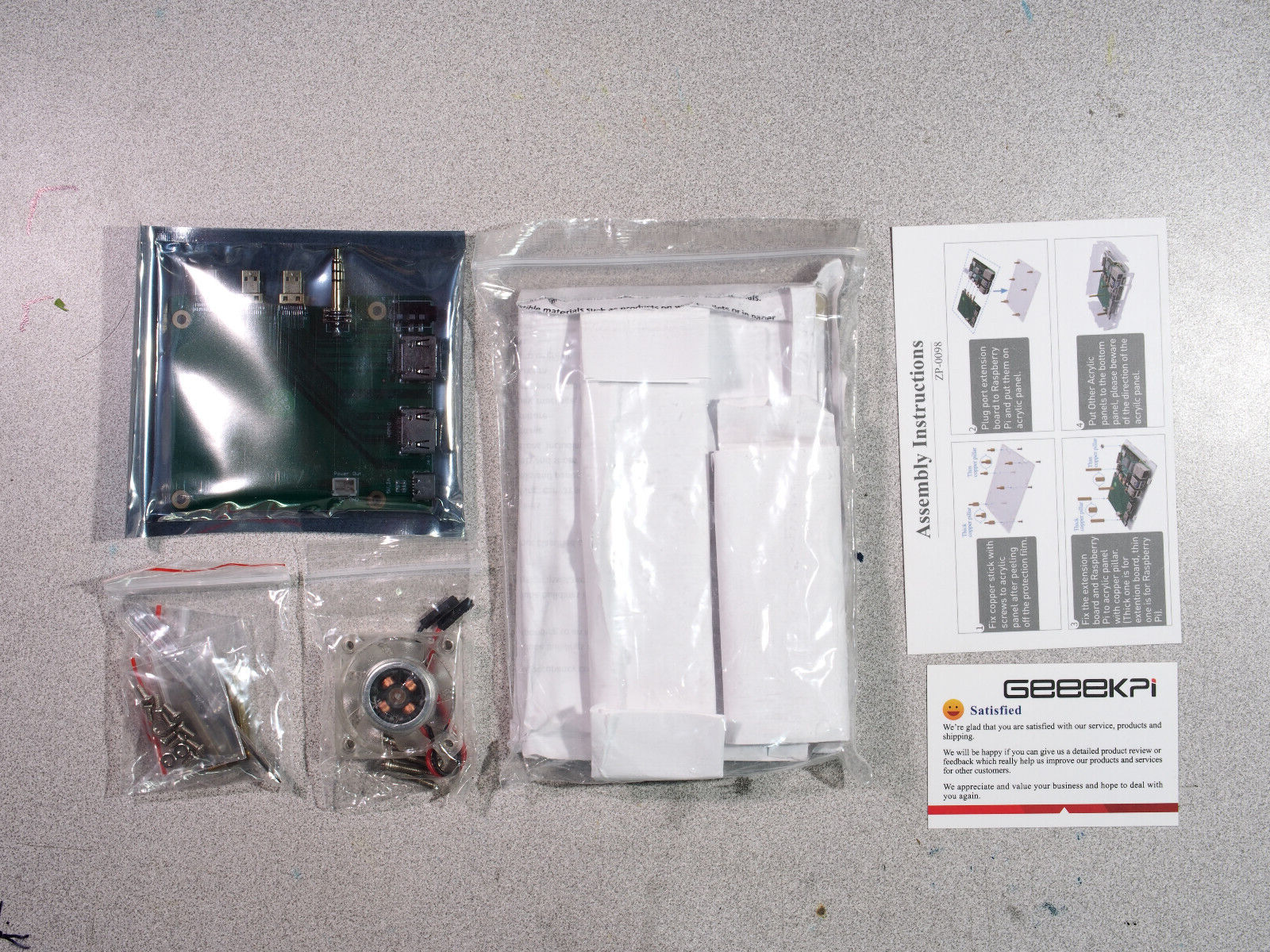 GeekPi Raspberry Pi 4 Model B Arcylic Case - *HEATSINK NOT INCLUDED* - $27.00