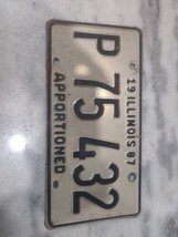 Vintage 1987 Illinois Apportioned License Plate P 75 432 Expired - $12.87