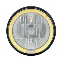 United Pacific 7&quot; Crystal 9007 Headlight With With Amber LED Halo Ring 31284 - £71.84 GBP