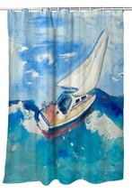 Betsy Drake Betsy&#39;s Sailboat Shower Curtain - £86.84 GBP