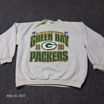 VTG Logo7 Green Bay Packers Sweatshirt Size XL Gray Heavyweight NFL - $24.12