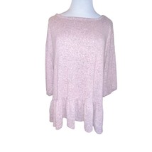 Kim &amp; Cami Women Medium Purple Babydoll Ruffled Peplum Round Neck Sweate... - $114.02 MXN