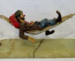 Huge Ron Lee Gold Collection 24K Sculpture Clown Resting in a Hammock 25... - $495.00