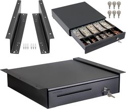 Cash Register Drawer with under Counter Mounting Metal Bracket - 16” Bla... - $2,709.42 MXN