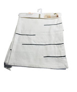 Bed Bath &amp; Beyond Studio 3B Table Runner Stitched Lines 90× 14&quot; White/Black - $161.47 CAD