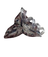 Murano Hand Blown Amethyst Art Glass Lily Flower Glass Figurine - $466.39 MXN