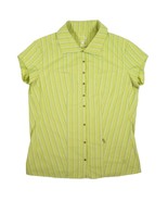 Mountain Hardwear Womens 12 Short Sleeve Button Up Top Green Zip Pocket ... - £13.36 GBP