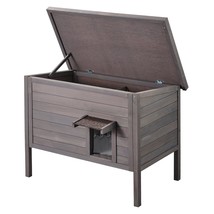 VEVOR Outdoor Cat House Wooden Feral Cat Shelter with Roof &amp; PVC Door Flaps - $151.99