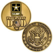 Proud Army Dad 1.75&quot; Challenge Coin - £27.96 GBP
