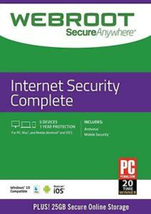 Webroot SecureAnywhere Internet Security Complete, 1 Year, 3 Devices, Key - £66.88 GBP