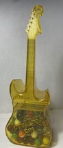 Vintage 1990s Hard Rock Cafe Yellow Plastic Guitar Cocktail Filled With/... - $266.70 MXN