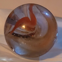 Vintage Shooting Marble Clear Brownish Ribbon Swirls Decorative Collecti... - $10.99