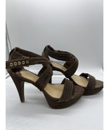 9 M Gianni Bini Gold Glitter Strap Sandal 4” High Heel Open Toe Platform... - $15.68