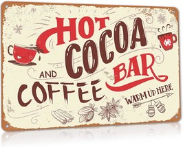 The 8&quot; X 12&quot; Alrear Hot Cocoa Bar Sign Vintage Christmas Coffee Station Wall - £23.65 GBP