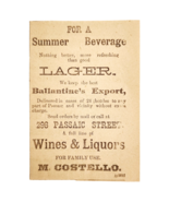 1895 Costello Wine &amp; Liquors Victorian Advertisement New Jersey Passaic ... - €17,17 EUR