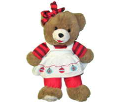 Dan Dee Snowflake Teddy Girl 2017 20&quot; Plush Stuffed Bear Brown Red Christmas - £17.98 GBP