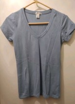 Bozzolo Women&#39;s Blue V Neck T Shirt Size L Junior Size - £6.22 GBP