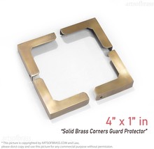 Solid Brass Retro Table Cabinet Trunk Corner Protector Guard - 4&quot; x 1&quot; - £50.24 GBP