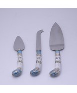 Prill Sheffield England 3pc Cake Pastry Cutlery Set Porcelain Handles - $39.19