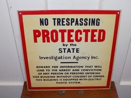 Vintage No Trespassing Protected by the State Investigation Agency metal... - €104,11 EUR