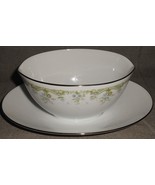1970s Noritake DEE PATTERN Porcelain GRAVY BOAT w/ATTACHED UNDERPLATE Japan - €33,76 EUR
