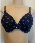 Victoria&#39;s Secret Sexy Push-up Women&#39;s Size 36DD New Blue Gold Tshirt - $715.03 MXN