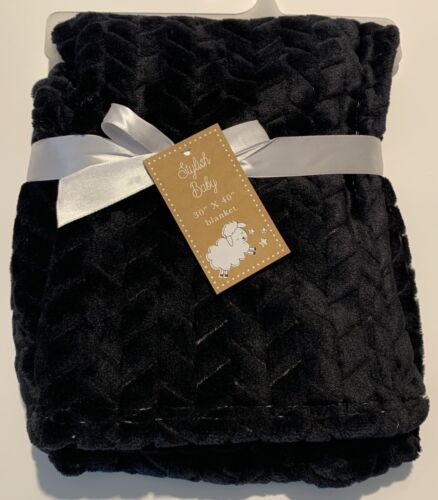 NEW Stylish Baby Soft Flannel Fleece Baby Infant Throw Blanket in Black ... - $7.99