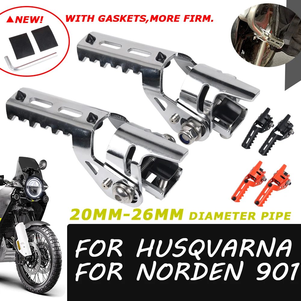 Es 20 26mm crash bars clamps front foot pegs folding footrests for husqvarna norden 901 thumb200