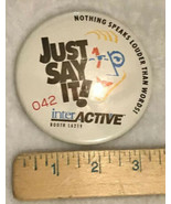 Vtg Beautiful Just Say It 042 Inter Active Pin Back Metal Button Birds P... - $1,043.46 MXN