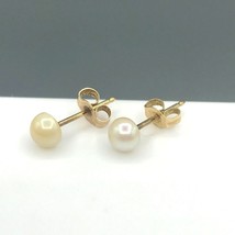 Lustrous Pearl Stud Earrings with 14K Gold Posts, Elegant Gift - £64.95 GBP