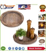 Multi-Purpose Round Serving Trays - Stylish Distressed Wooden Decor Set ... - $812.19 MXN