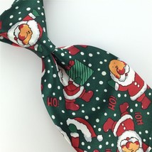 Umo Lorenzo Ties Italy Made Green Santa Ho Ho Ho Christmas Necktie #XO-482 New - £15.54 GBP