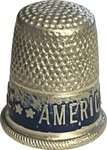 American National Insurance Company Advertising Sewing Thimble Blue - £9.41 GBP