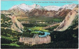 Postcard CPR Hotel &amp; Bow Valley Lake Louise Banff Alberta Canadian Rockies - £3.88 GBP