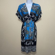 Second Skin NYC BLUE  multi color dress size 2X NEW - £54.68 GBP