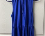 Elle Royal Blouse Blue Womens Size S  Ruffled Peplum Tunic Sleeveless Top  - $13.77