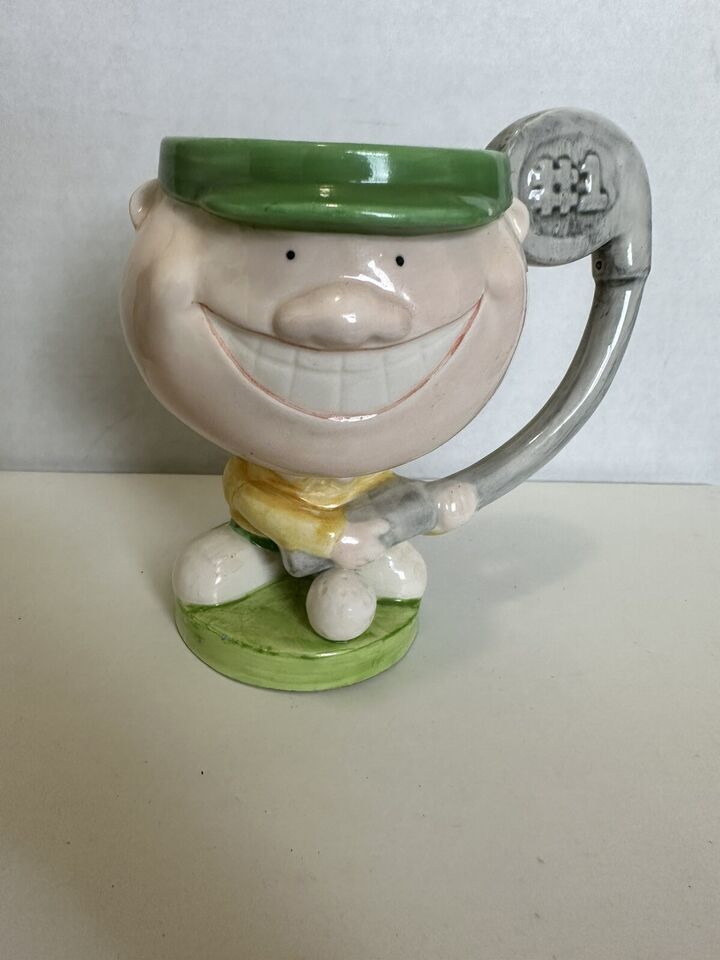 Golfer Golfing Golf Swing Figural Coffee Mug Tea Cup Russ Berrie & Co. Ceramic - $14.99