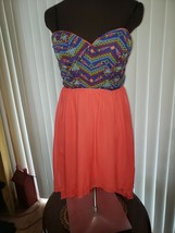 NWT $52 City Triangles Dress Women Medium Blue Chiffon Spaghetti Strap H... - $11.97