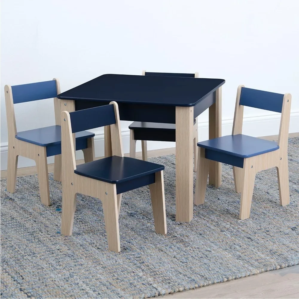 Children 4-Piece Table and Chair Set Wooden Children&#39;s Table and Chairs ... - $353.34