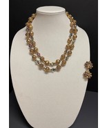 Double Strand Flower and Lucite Beads with Clip Back Earrings Vintage - €12,96 EUR