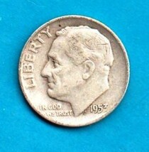 1953 D Roosevelt Dime (90% Silver) Very Light Wear - £4.79 GBP