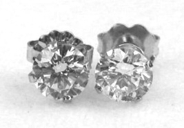 Round Diamond Stud Earrings 14k White Gold (0.69 Ct E VS1- VS2 Clarity GIA ) - £1,264.01 GBP