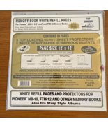 Pioneer Memory Book White Refill Pages 12&quot; x 12&quot; Top Loading - Refill No... - $9.90