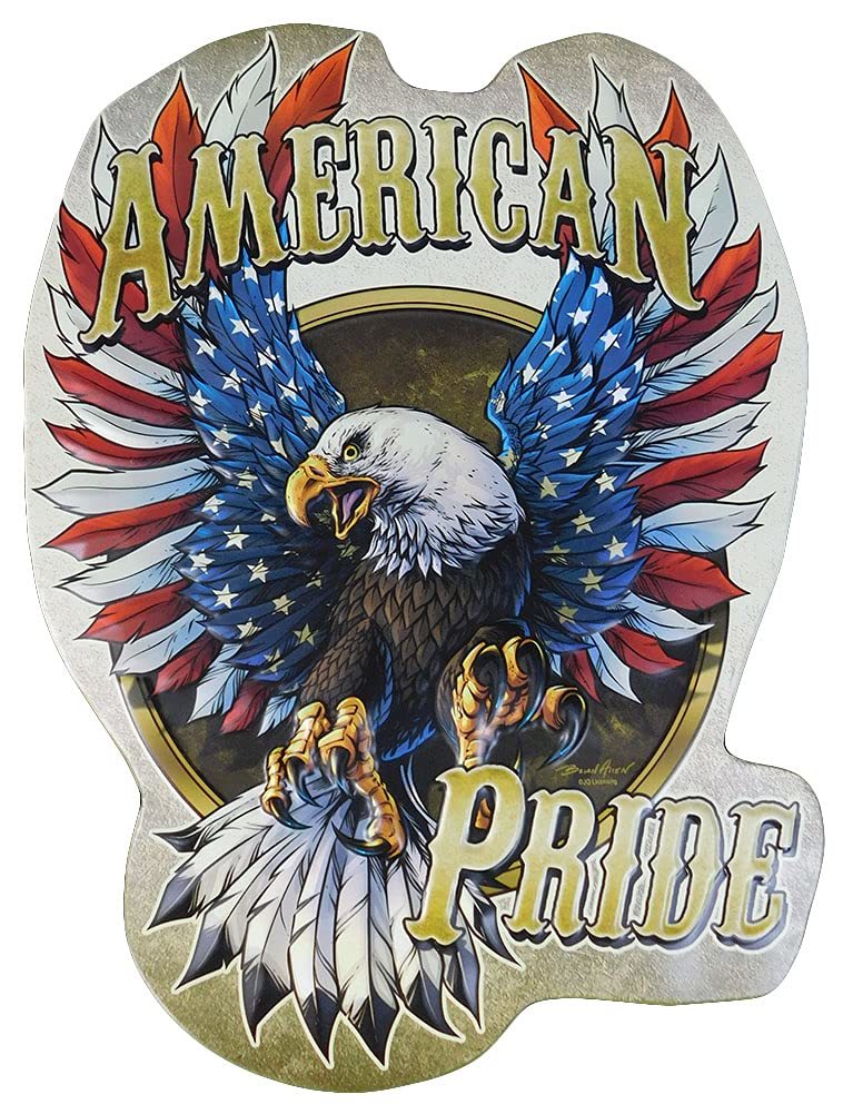Embossed American Pride Flying Eagle 13.75" x 17.5" Tin Metal Sign Decor - $12.77