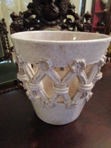 Italian Pottery Planter Compatible with Hand Made Majolica Ceramic Relief 7 X 7  - £49.14 GBP