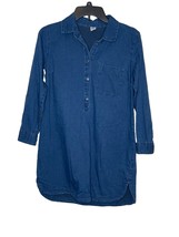 Old Navy Women&#39;s Shirtdress Chambray Collared Button Up Pullover Long Sleeved XS - £15.85 GBP